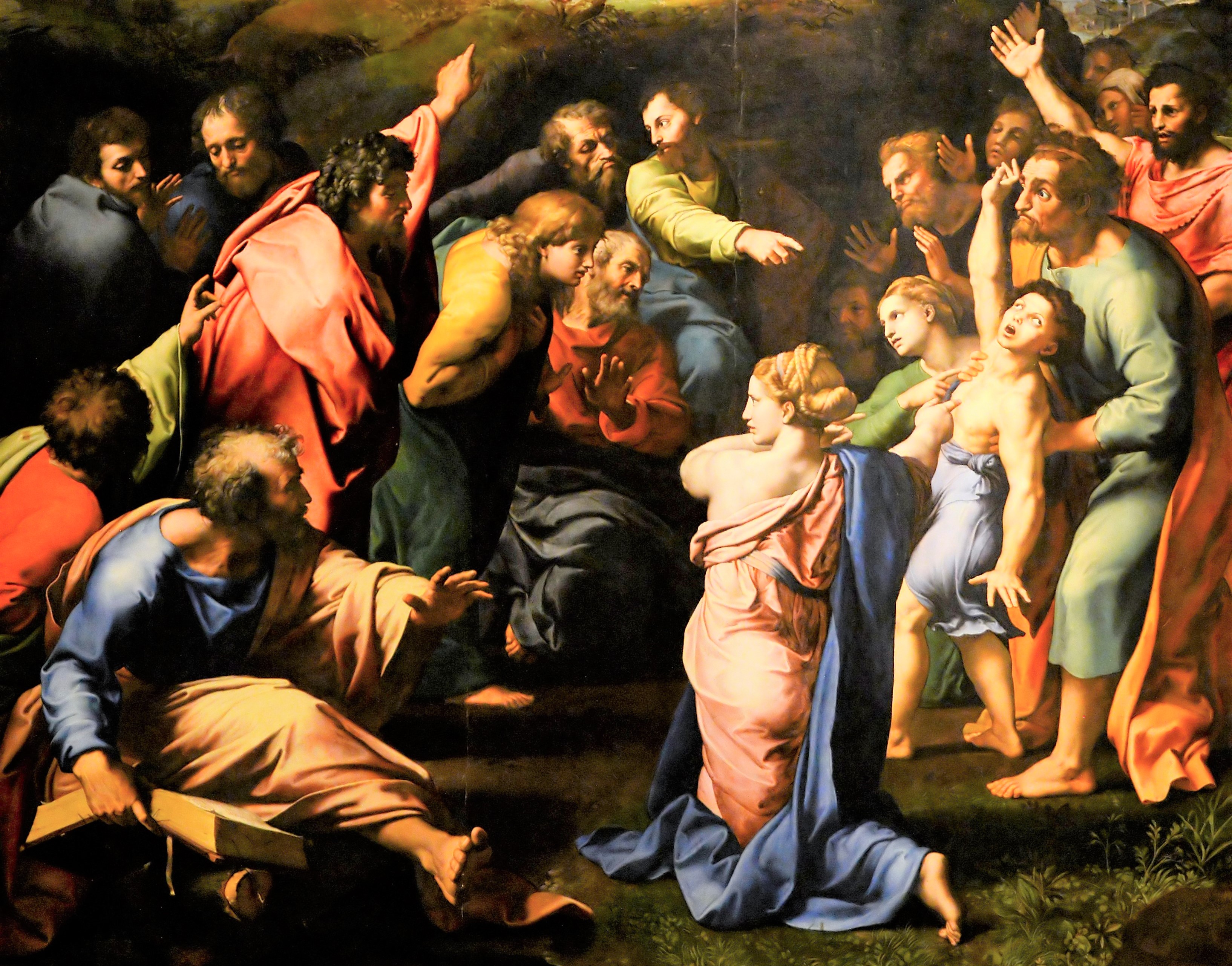 Raffael：〈基督變容〉，1516-20，油彩／畫布，405x278cm，梵蒂岡美術館。